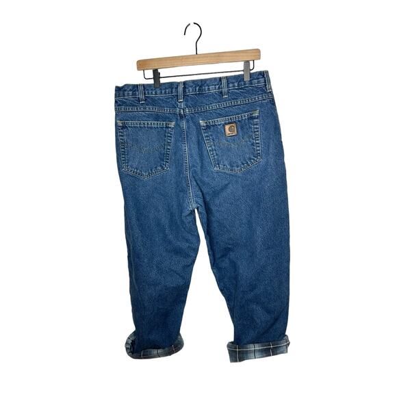 Carhartt Mens Jeans 38x32 Relaxed Fit B21 DST Heavyweight Flannel Lined Pants